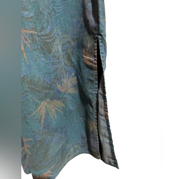 NWT Prana Blue Washed Leaves Denim Chambray Sky Haven Dress Spaghetti Straps - Picture 11 of 11